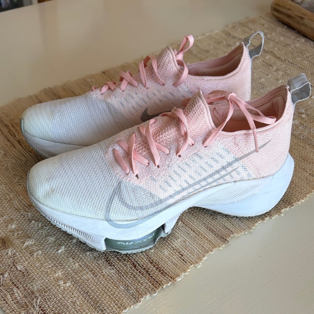 Nike Women's Air Zoom Light Pink and White Sneakers